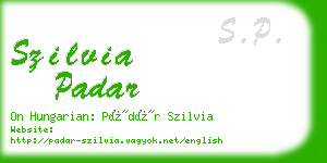 szilvia padar business card